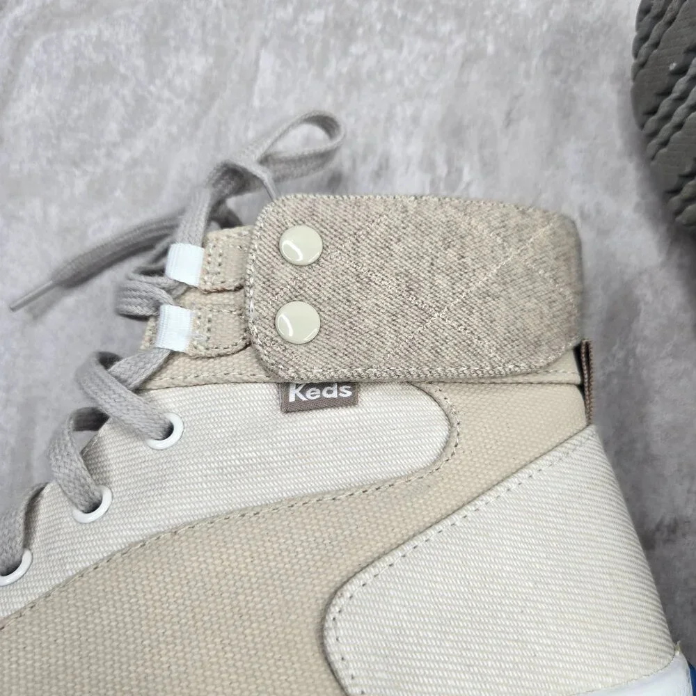 Keds Lace Up High Top Sneakers Tan Canvas Streetwear Casual Shoe Boots Size 7 - Picture 11 of 13